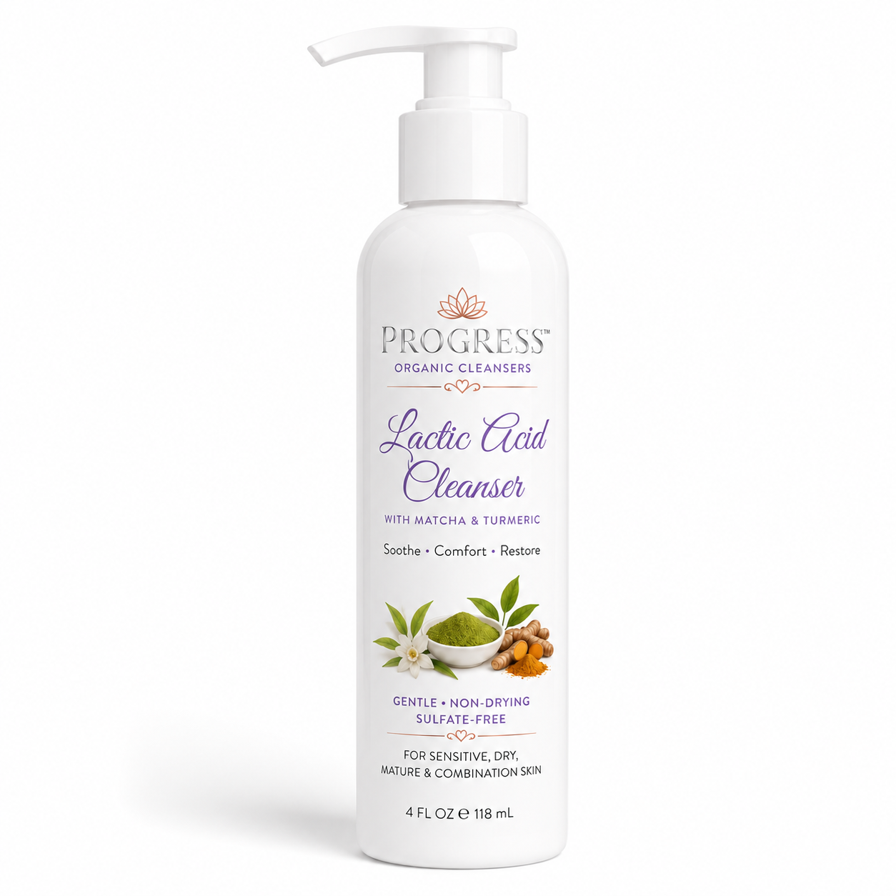 Lactic Acid Cleanser | Organic Skin Care Facial Cleanser| Unscented dry/mature skin | Acne prone and dehydrated skin | Cruelty Free
