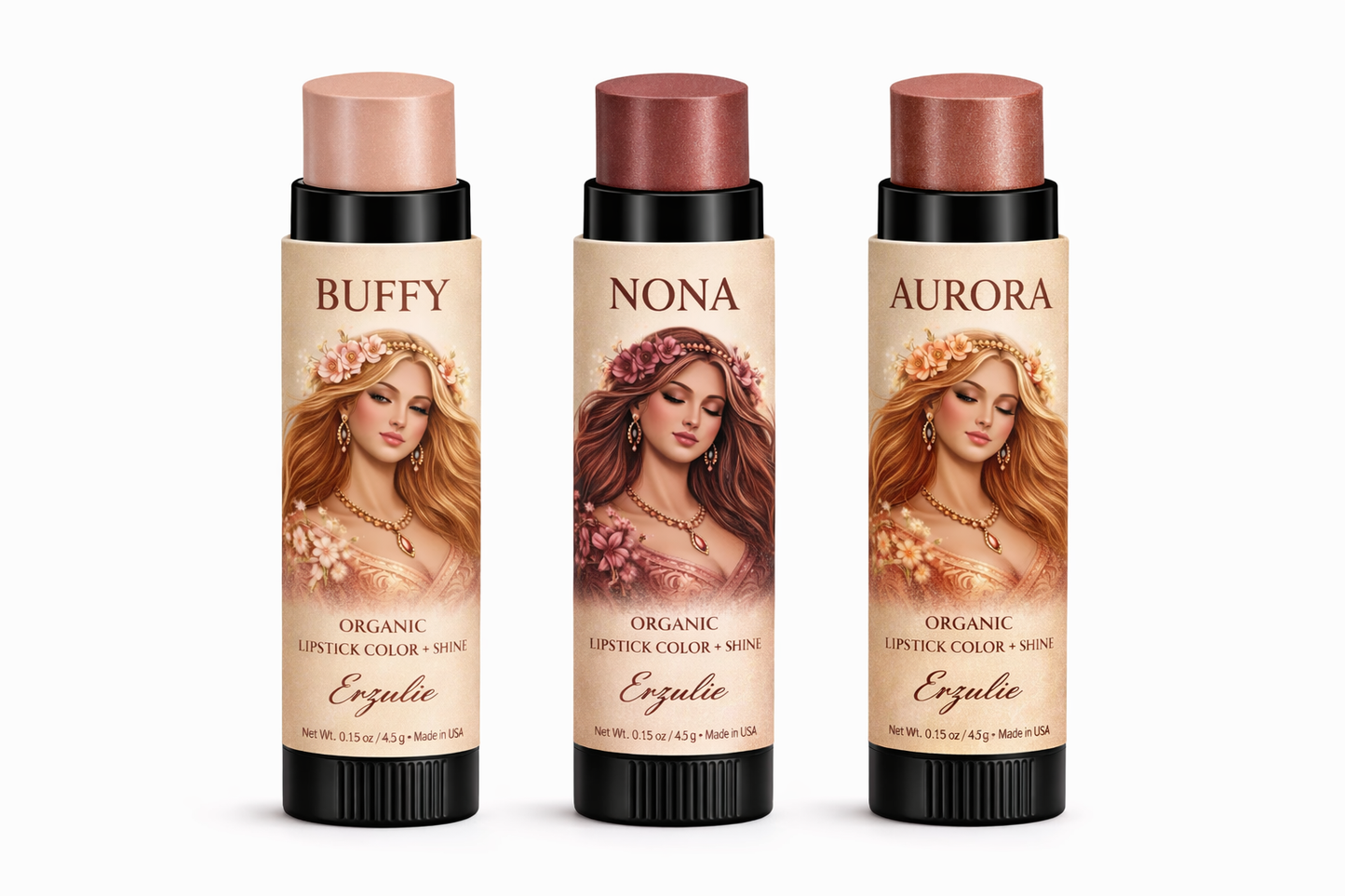 AURORA Organic Lipstick Rx Color & Shine Lipstick | Non Toxic | Clean Beauty | Gluten Free | Cruelty Free | Moisturizing Lipstick