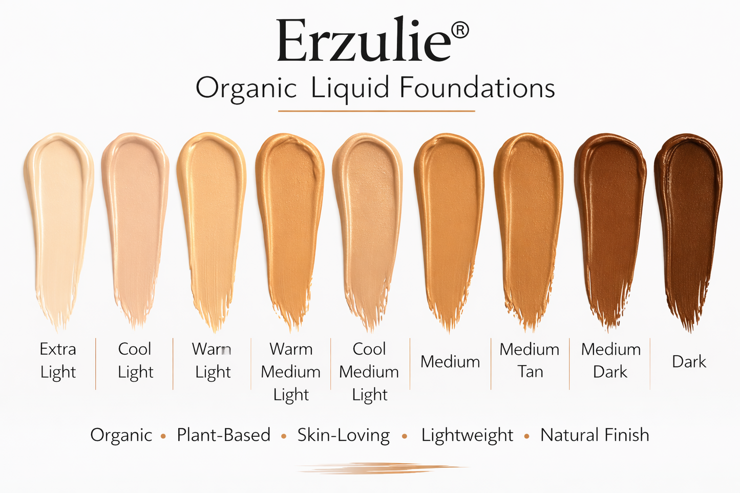Organic Foundation with hyaluronic acid COOL/NEUTRAL LIGHT Vegan Makeup Non- Comedogenic Gluten Free