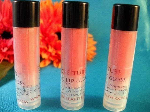 2  Juicee Lip Glosses High Sine Lip Gloss in Gooey Caramel and Sugar Kisses  Organic lip shine
