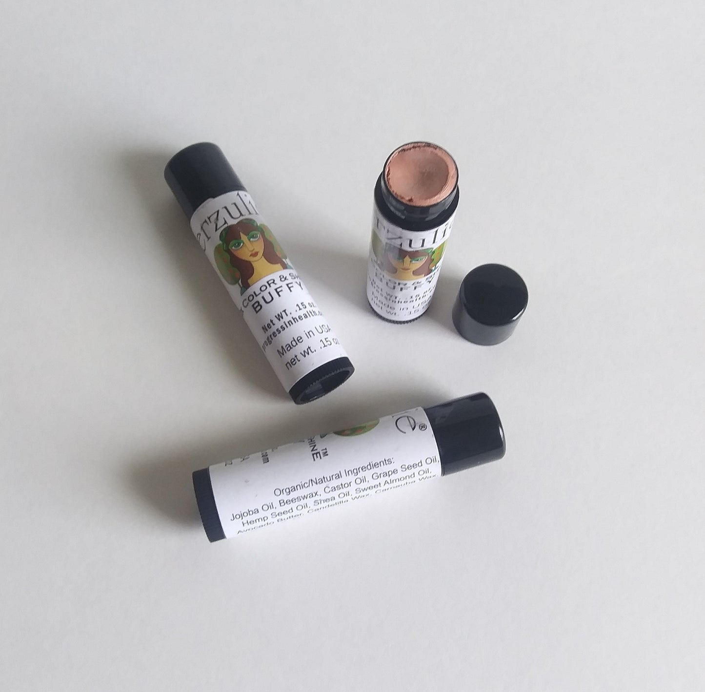BUFFY Organic Makeup | Highlighter | Lipstick | Eyeshadow | Multi-tasking Makeup | Non Toxic Cosmetics | Lipstick Rx Color & Shine™