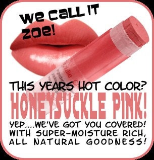 ZOE Organic Lipstick and Cream Blush Colorstick | Honeysuckle/Pink Grapefruit  Acne Safe | Cruelty Free Makeup