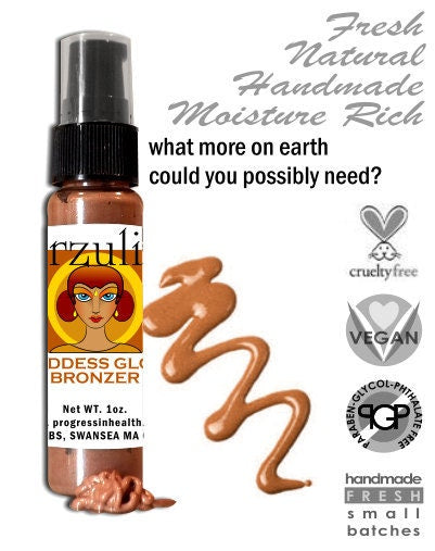 Organic Liquid Bronzer Goddess Glow™ Bronze| Acne Safe Makeup| Non Toxic Cosmetics| Cruelty Free| Natural Looking Bronzer for all skin tones