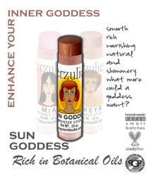 Natural Cosmetics  Erzulie Mineral Makeup Bronzing Shimmer Stick SUN GODDESS Acne Safe and Non-comedogenic Makeup with Argan Oil