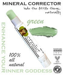 Natural Cosmetics Mineral Makeup Corrector Stick  in Green From cruelty free makeup  Non-comedogenic  Acne Safe and Gluten Free Makeup