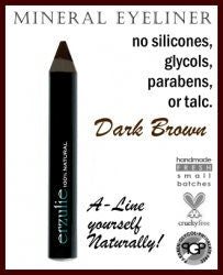 Organic Eyebrow and Eyeliner Pencil in DARK BROWN   Non Toxic Cruelty Free | Chubby size | Silver Barrel