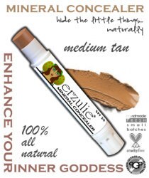 Mineral Concealer Stick  Acne Safe Makeup  All Natural Concealer with Argan Oil     Great Coverage MEDIUM  TAN