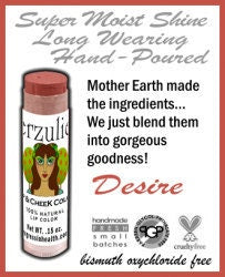 DESIRE Organic Lipstick and Cream Blush Colorstick | Organic Makeup| Cruelty Free Cosmetics | Neutral Brownish Pink