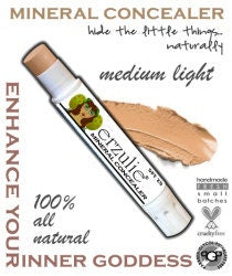 Organic Concealer In MEDIUM LIGHT Natural and Cruelty Free Cosmetics Non Toxic| Nutrient Rich Makeup| Gluten Free