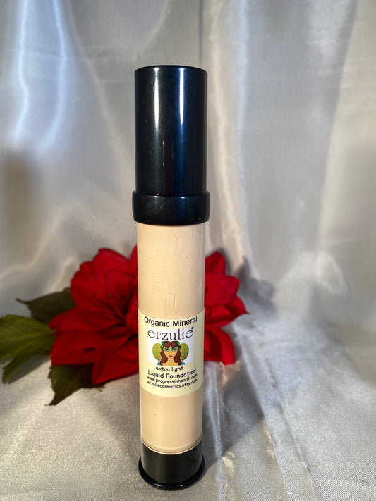 Organic Foundation in EXTRA LIGHT with Hyaluronic Acid  Acne Safe Makeup  Vegan Organic Makeup Cruelty Free Cosmetics