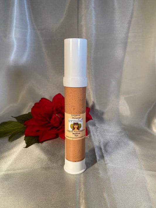 Organic Foundation and Non Shimmer Organic liquid Bronzer MEDIUM TAN  |Acne Safe |Non-Comedogenic | Vegan Makeup | Cruelty Free Foundation