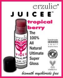 Organic Lip Gloss Juicee Tube   Natural Lip gloss  Ruby Berry Tint in Tropical Berry flavor | high shine sheer lip color