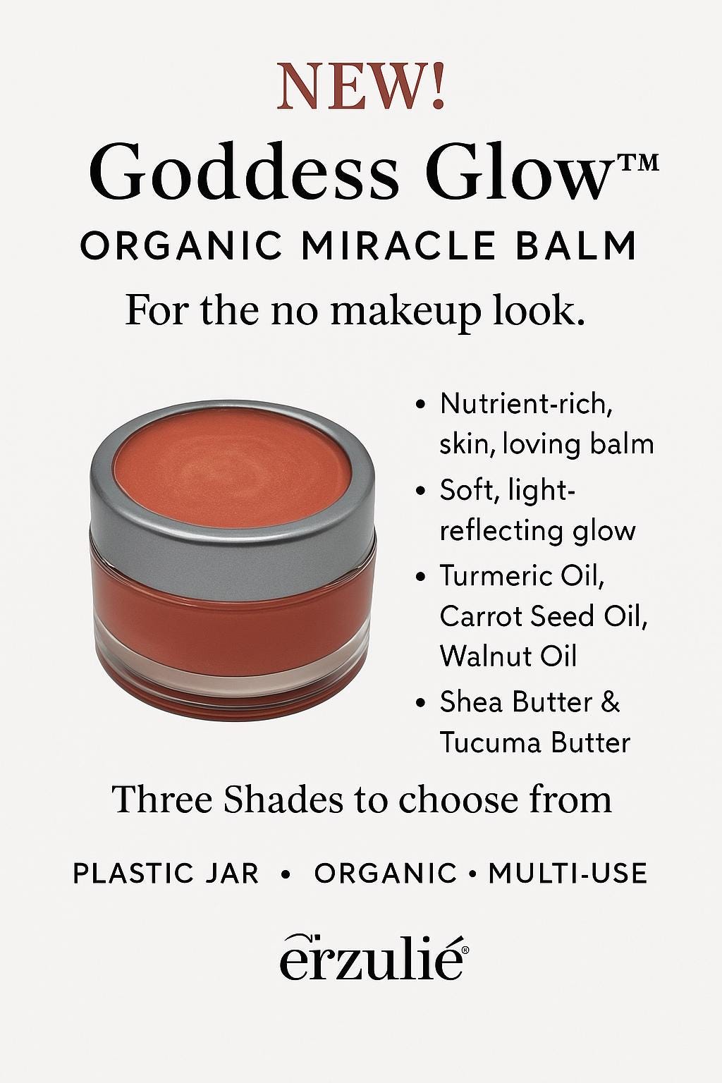 Organic Miracle Balm | Tinted Face Balm | Goddess Glow Multi-tasking Balm| Non- Comedogenic | All Over Glow Balm| Sheer Buildable Balm