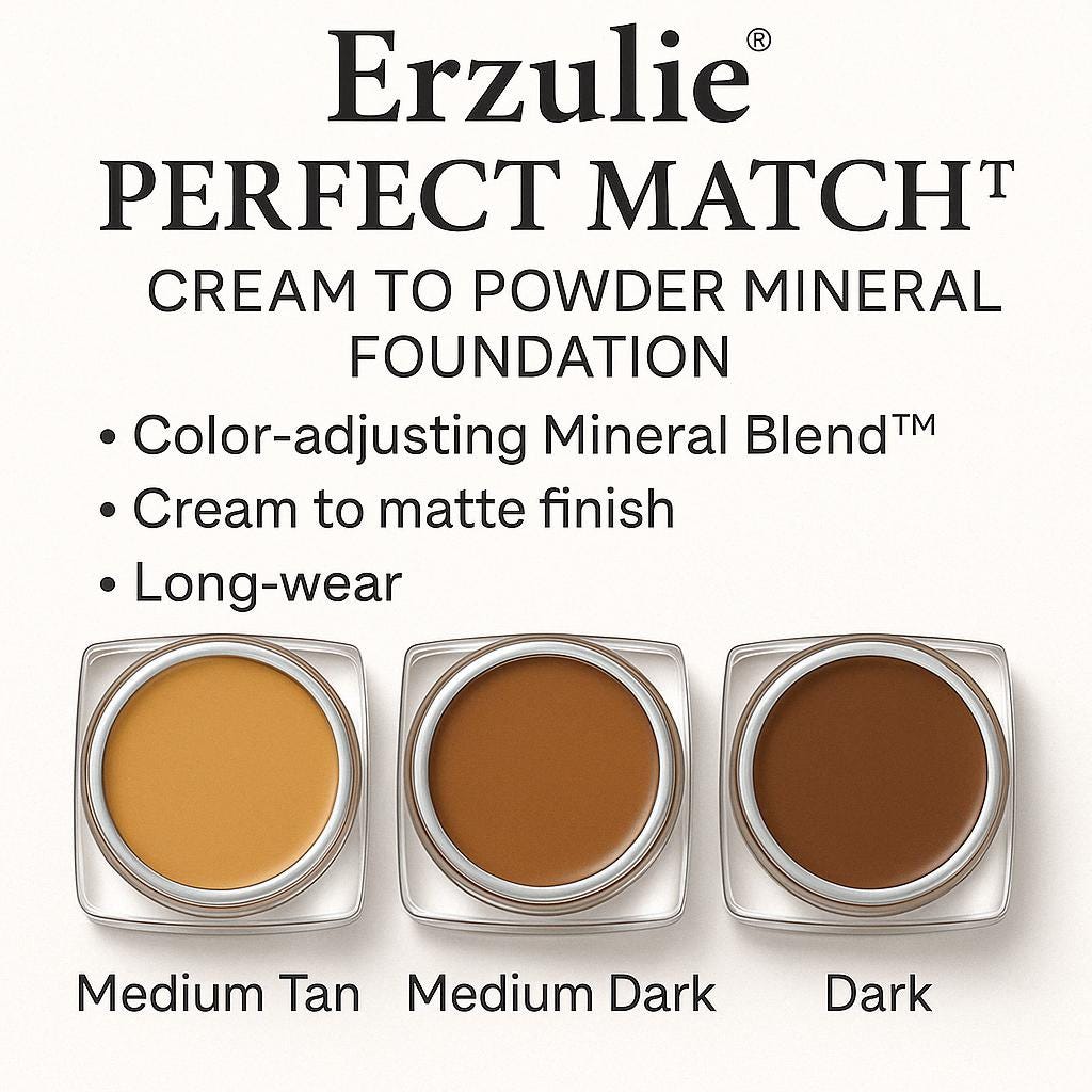 Organic Cream Foundation | Cruelty Free | Acne Safe Makeup | Color adjusting minerals | Non Toxic Foundation | Six Skin Perfecting Shades