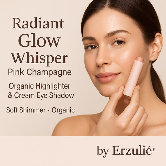 Organic Cream Eyeshadow and Highlighter in WHISPER  Non-comedogenic mineral makeup  multitasking for cheeks, eyes and lips