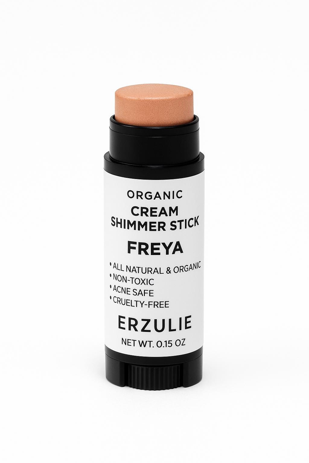 Organic Makeup Mineral Shimmer Stick in FREYA | neutral light tan | Cruelty Free | Acne Safe Makeup | Multi-tasking Makeup