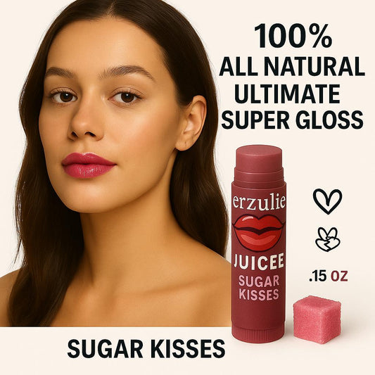 2  Juicee Lip Glosses High Sine Lip Gloss in Gooey Caramel Latte and Sugar Kisses  Organic lip shine