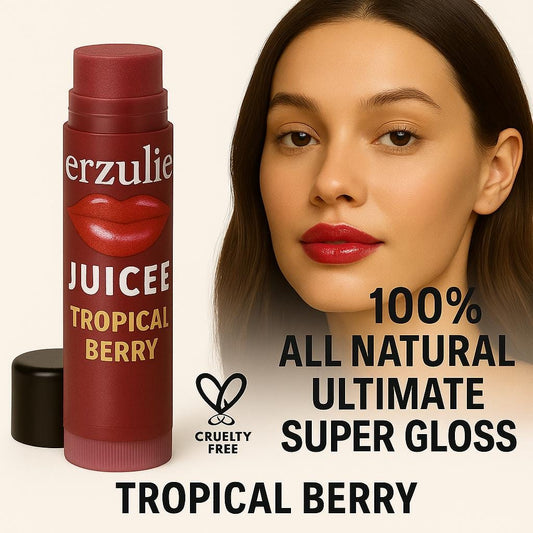 Organic Lip gloss Juicee Tube Lip Shine  Ruby Tint in Tropical Berry   Natural lip gloss