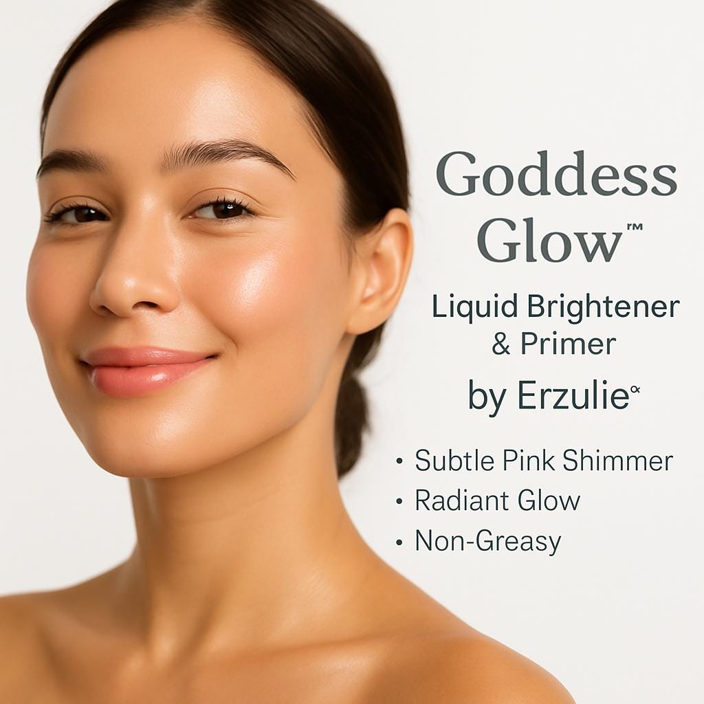 GODDESS GLOW™ Organic Makeup Liquid Mineral Skin Brightening Primer | Cruelty Free Makeup | Acne Safe Cosmetics | Non Toxic Primer Serum