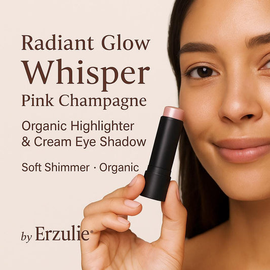 Organic Highlighting and Cream Eye shadow in WHISPER | Non-comedogenic | Cruelty Free Makeup| multitasking for cheeks, eyes and lips