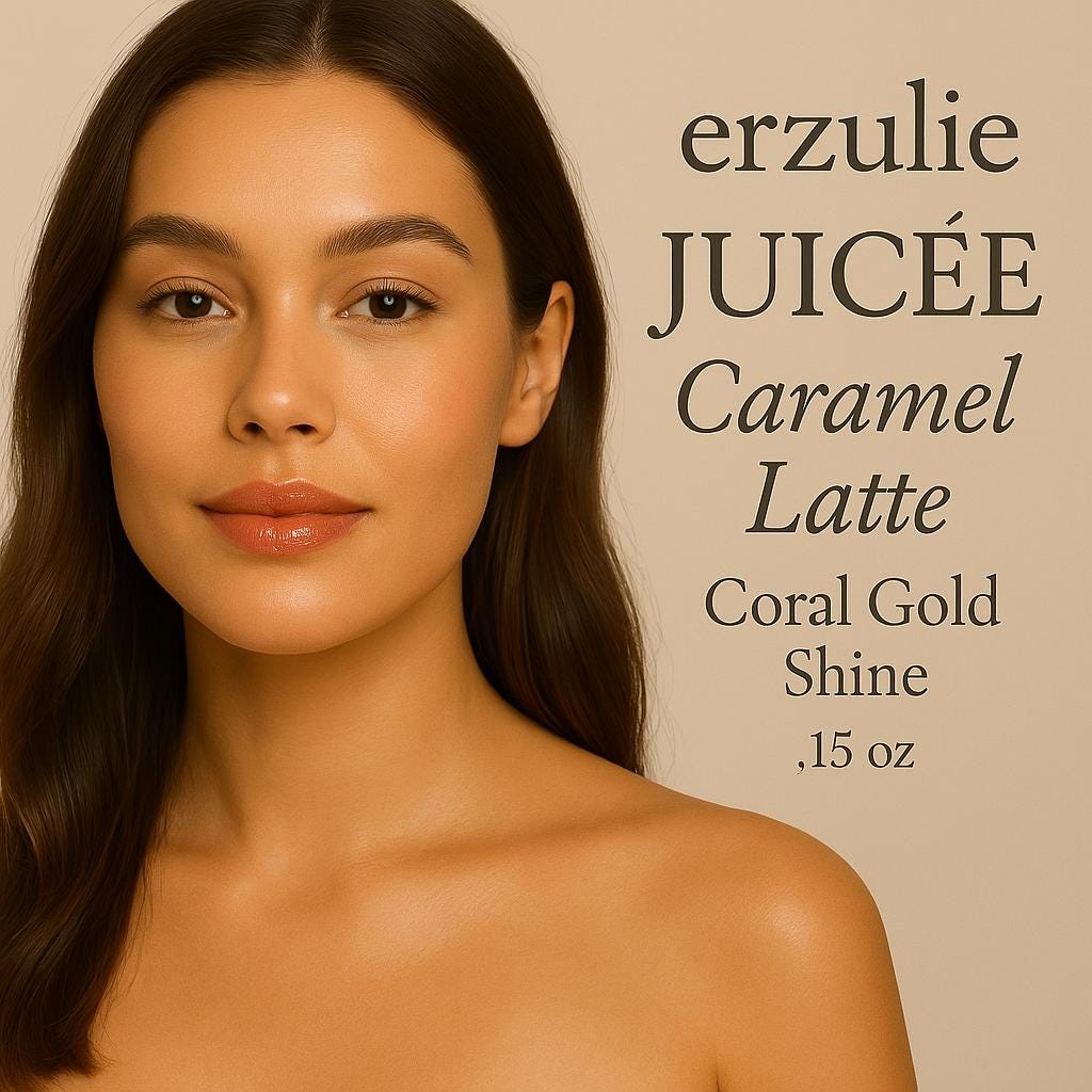 Organic Lip gloss  | Cruelty Free | Non Toxic Lip Gloss | Safe for Children | Clean Beauty | Caramel Latte flavored | Coral Tint