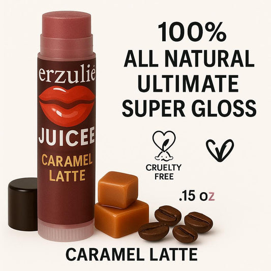 2  Juicee Lip Glosses High Sine Lip Gloss in Gooey Caramel and Sugar Kisses  Organic lip shine