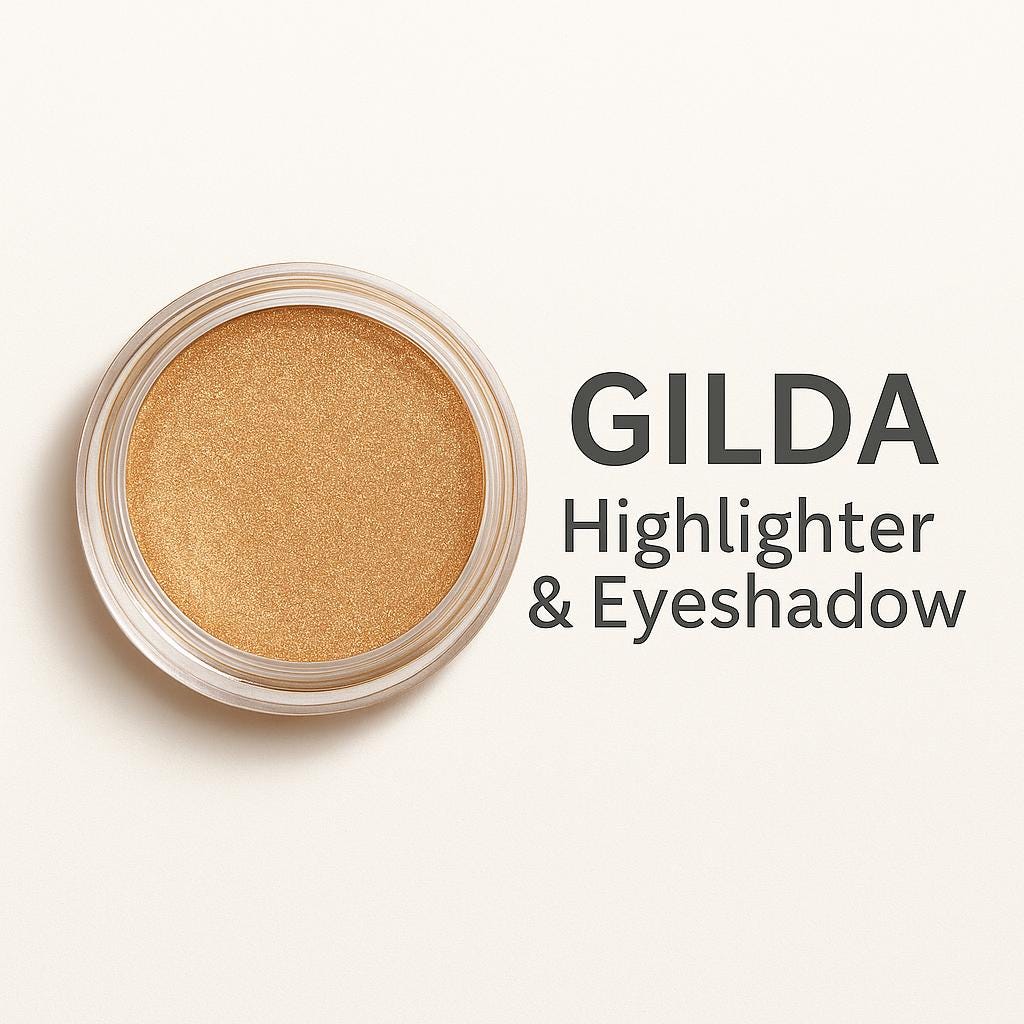 Organic Cream Highlighter & Eyeshadow in GILDA | Gold Shimmer Glow | Multi-Tasking | Non-Comedogenic| Cruelty Free Beauty | Clean Beauty