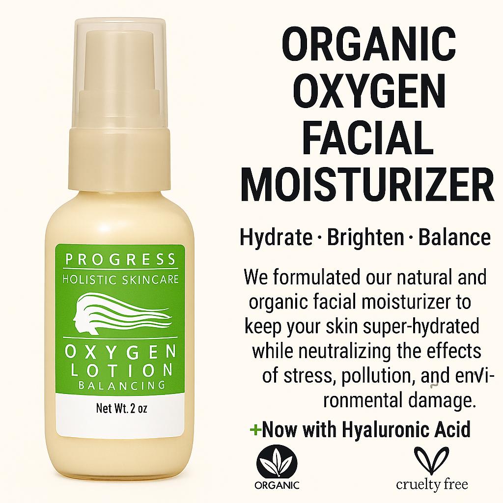 Organic Oxygen Balancing Facial Moisturizer Lotion Vegan with hyaluronic acid | Cruelty Free