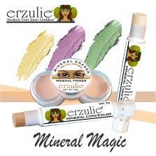 Organic Corrector/Concealer Acne Safe Makeup Non-Comedogenic  THREE SHADES  green, yellow and salmon