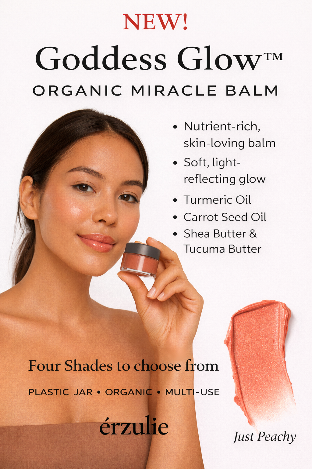Organic Miracle Balm | Tinted Face Balm | Goddess Glow Multi-tasking Balm| Non- Comedogenic | All Over Glow Balm| Sheer Buildable Balms