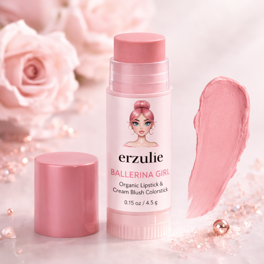 BALLERINA Organic Cream Blush and lipstick Colorstick  Non-Comedogenic | Organic Mineral Makeup | Clean Beauty | Skincare Makeup