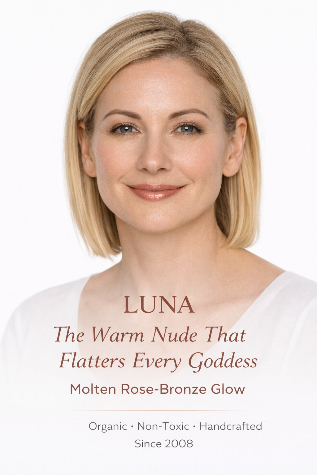 Organic Lip Gloss | Luna pink molten rose gold bronze | Cruelty Free Lip Gloss