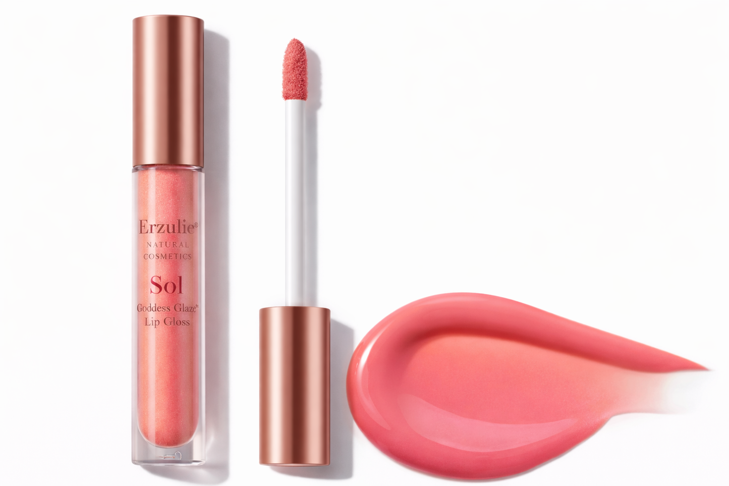 Organic Lip Gloss |  SOL | Sunlit Coral | Cruelty Free Lip Gloss