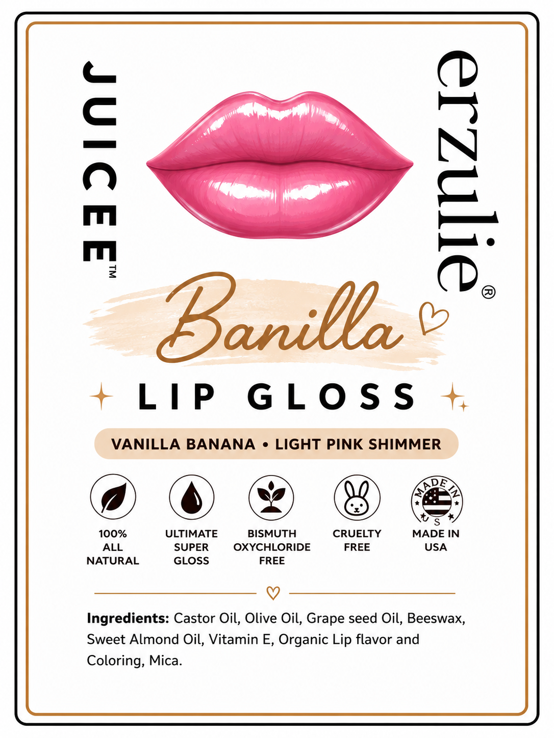 Organic Juicee Lip Gloss in Banilla
