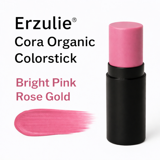 CORA Organic Lipstick and Blush Colorstick™ |  Bright Rose gold Pink | Natural Mineral Makeup Lipstick | Cruelty Free Cosmetics| Non Toxic