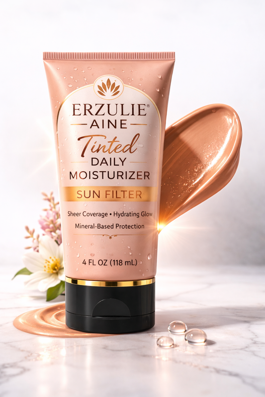 Organic Natural Tinted Mineral Daily Moisturizer | Non Toxic Tinted Lotion | Lightly Rose Scented