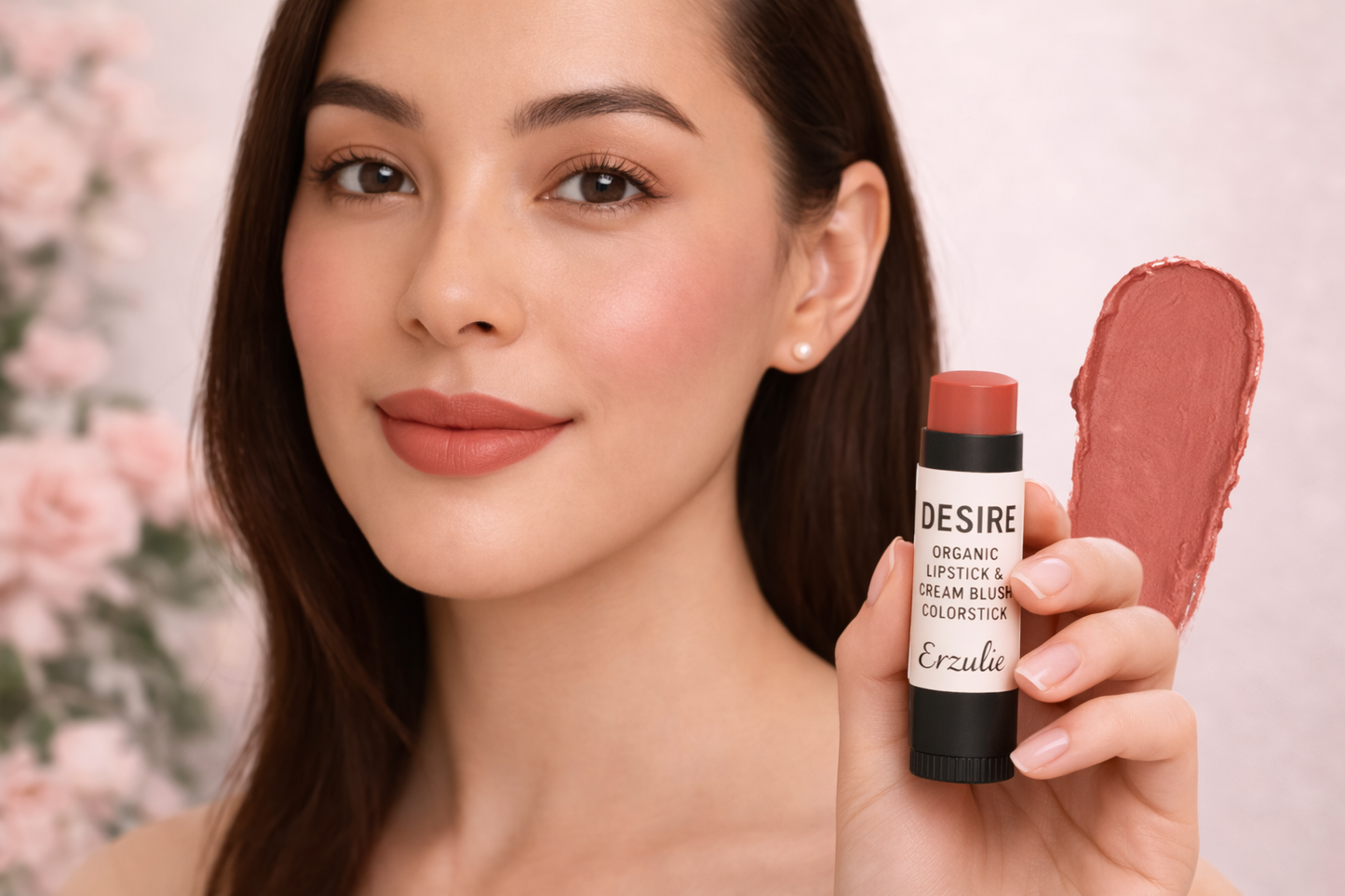 DESIRE Organic Lipstick and Cream Blush Colorstick | Organic Makeup |  Non-Toxic Cosmetics Cruelty Free