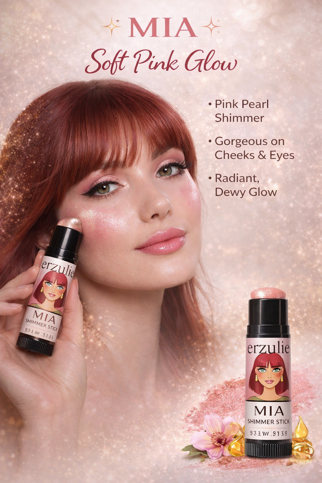 MIA Organic Cream Highlighter | Blush | Acne Safe Non Toxic  Green Makeup Cruelty Free Gluten Free | Multi-tasking makeup
