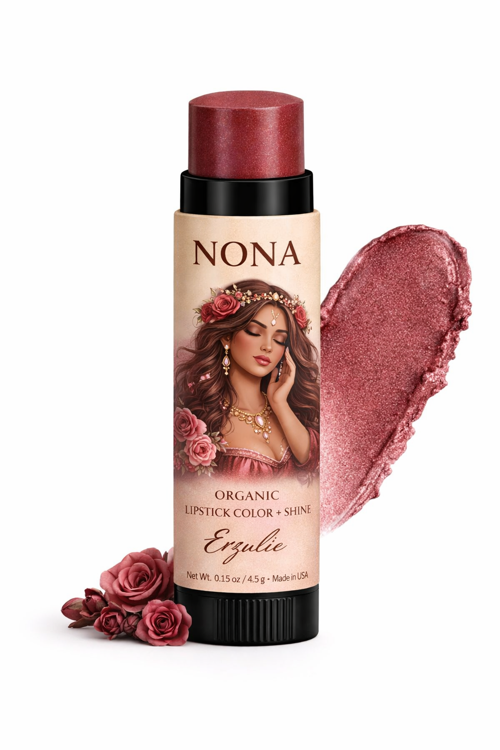 NONA  Organic Lipstick Rx Color & Shine™ | Moisturizing Lipstick with Avocado Butter Organic ingredients | Clean Beauty