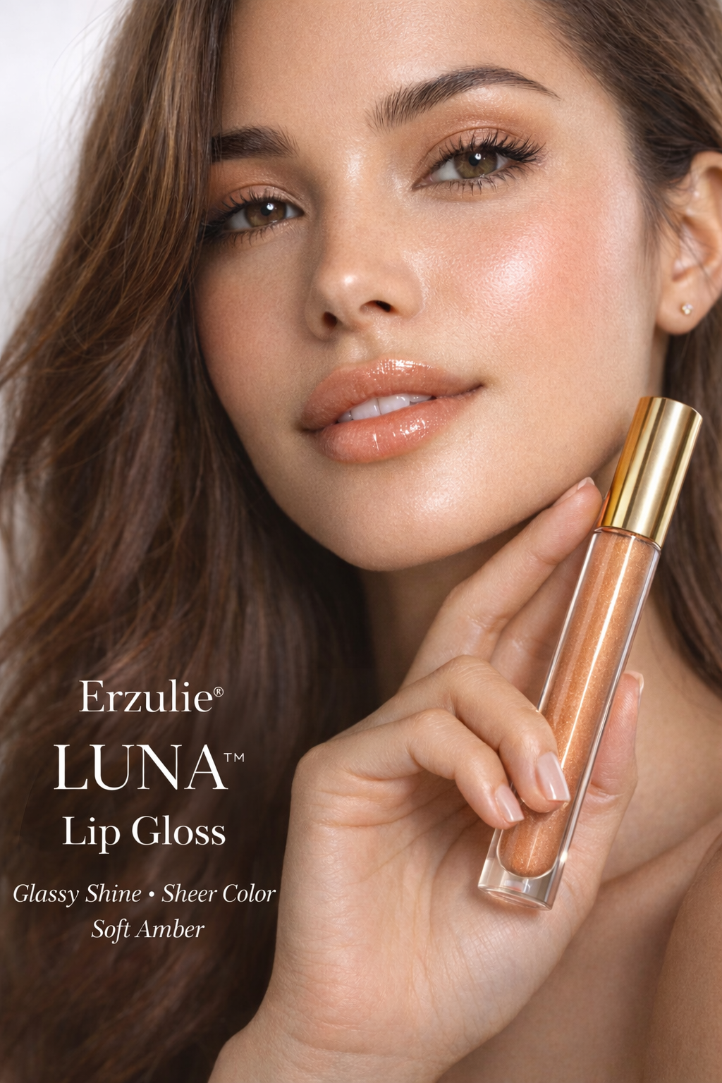 Organic Lip Gloss | Luna pink molten rose gold bronze | Cruelty Free Lip Gloss