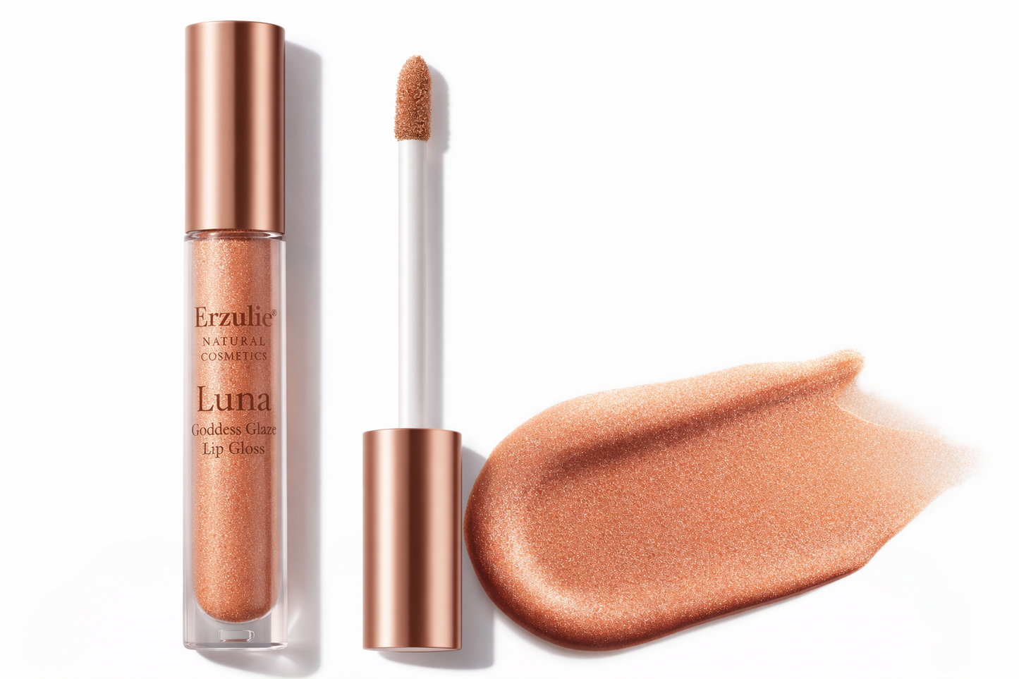 Organic Lip Gloss | Luna pink molten rose gold bronze | Cruelty Free Lip Gloss