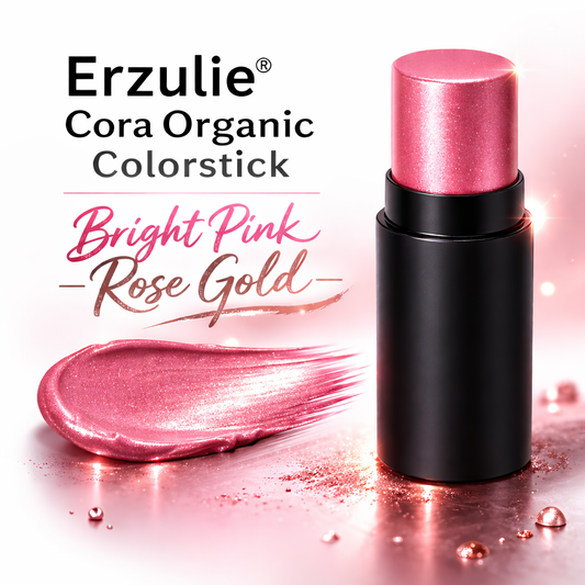CORA Organic Lipstick and Blush Colorstick™  | rose gold bright pink | cruelty free | non toxic makeup | Acne Safe Clean Beauty