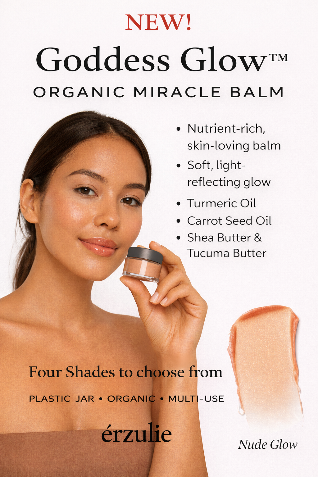 Organic Miracle Balm | Tinted Face Balm | Goddess Glow Multi-tasking Balm| Non- Comedogenic | All Over Glow Balm| Sheer Buildable Balms
