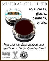 Organic Makeup Natural Cosmetics Mineral Gel Eyeliner in DARK BROWN   Easy to Use and long lasting eyeliner  Oragnic Eyeliner