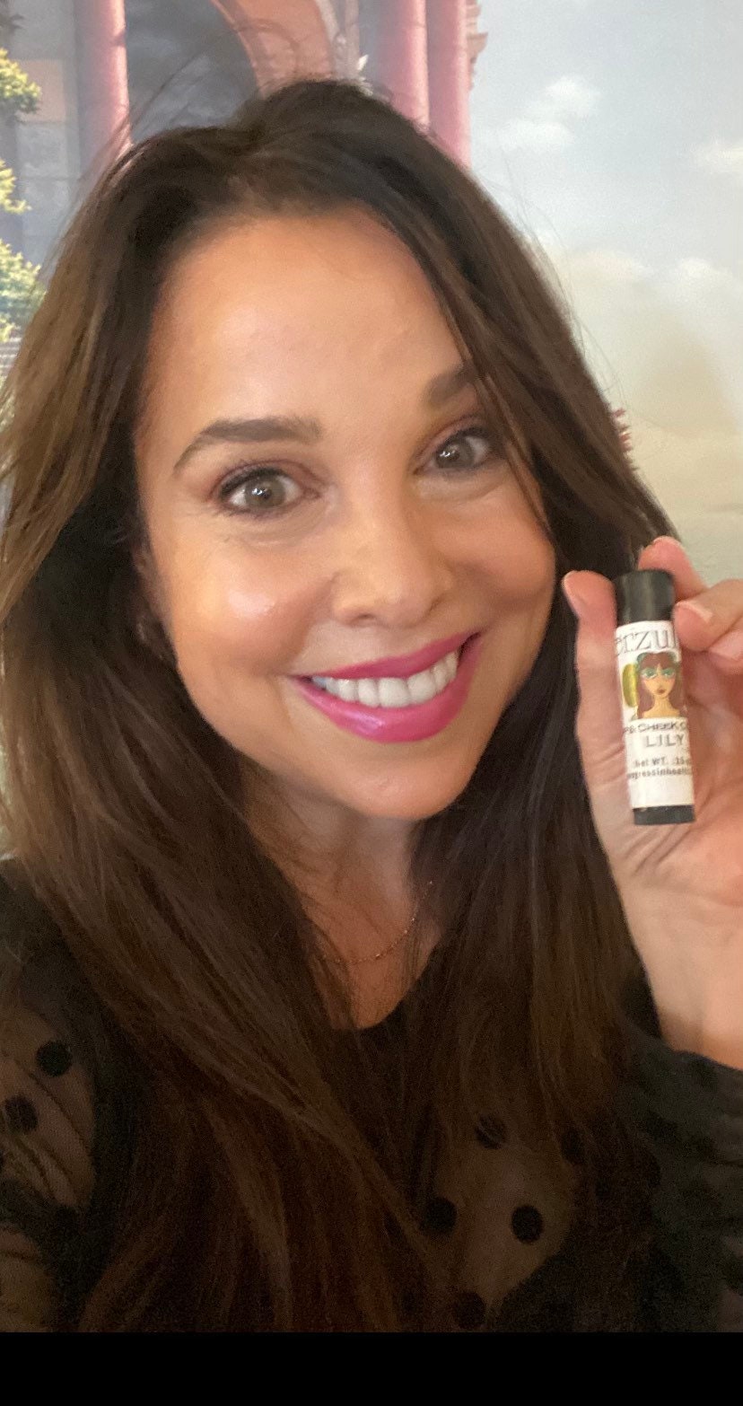 Organic Lipstick and Cream Blush in LILY  Natural Cruelty Free Makeup | Non Toxic Cosmetics| Clean Beauty | Cruelty Free Makeup