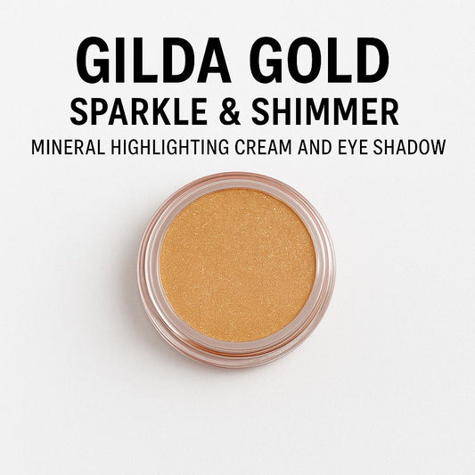 Organic Highlighting Cream and Eye Shadow with Gold shimmer in Gilda | Acne Safe Makeup| Cruelty Free | Natural Eye Shadow