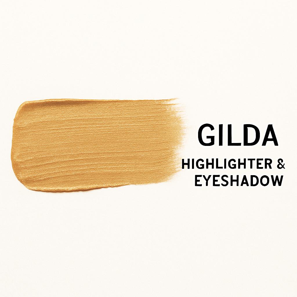 Organic Highlighting Cream and Eye Shadow with Gold shimmer in Gilda | Acne Safe Makeup| Cruelty Free | Natural Eye Shadow