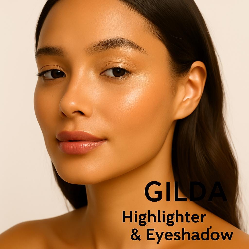 Organic Highlighting Cream and Eye Shadow with Gold shimmer in Gilda | Acne Safe Makeup| Cruelty Free | Natural Eye Shadow