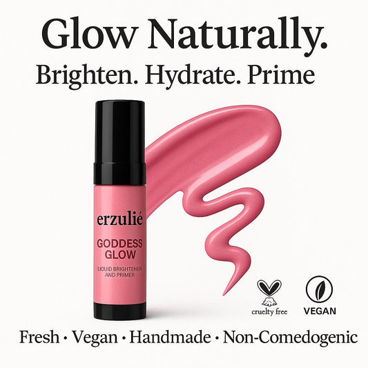 Organic Primer and Brightener with Serum GODDESS GLOW™ Organic Cosmetics  Acne Safe  Vegan makeup Cruelty Free