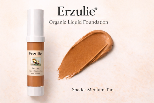 Organic Foundation and Non Shimmer Bronzer  MEDIUM TAN  Natural Acne Safe Cosmetic Liquid Mineral Foundation  Vegan Makeup